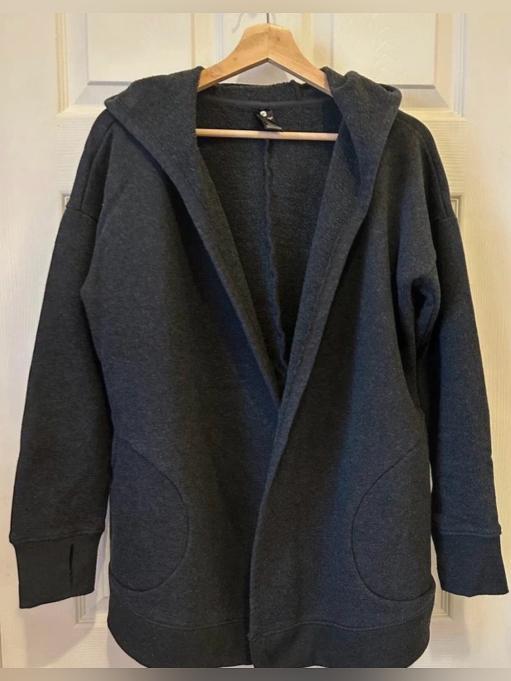 Women’s Active Life Charcoal Hooded Open-Front Utility Jacket